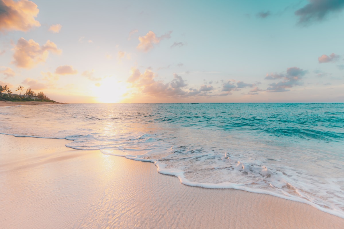 Vue aérienne d'une plage paradisiaque